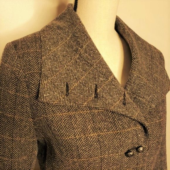 H&M herringbone wool jacket blazer 10 - Picture 3 of 14